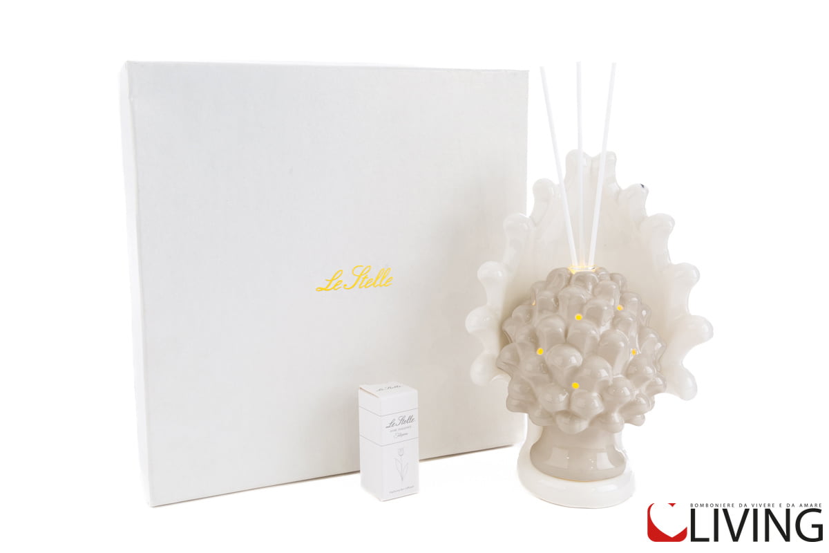 Bomboniera profumatore pigna con luce led
